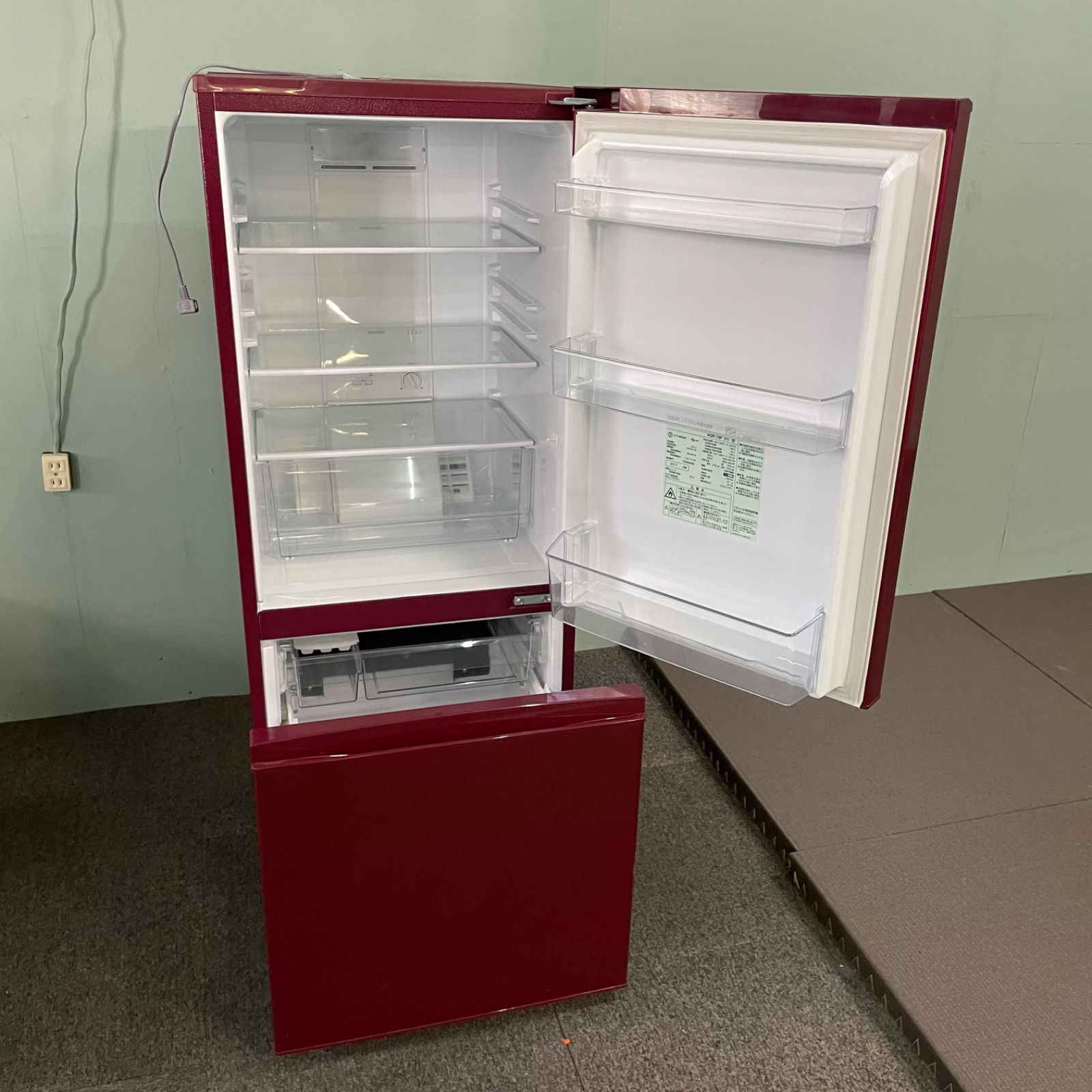 【横浜・川崎】AQUA 184L 冷蔵庫 幅52cm AQR-18G 赤　冷凍庫 AQR-18G | アクア株式会社（AQUA）｜生活家電