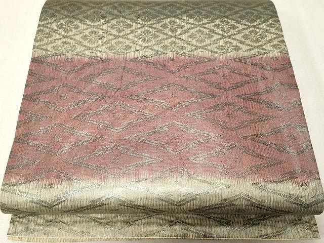 平和屋着物●極上　紋屋井関　御寮織　六通柄袋帯　横段菱花文　正絹　逸品　CAAV5238yk 平和屋着物○極上 紋屋井関 御寮織 六通柄袋帯 横段菱花文 正絹 逸品