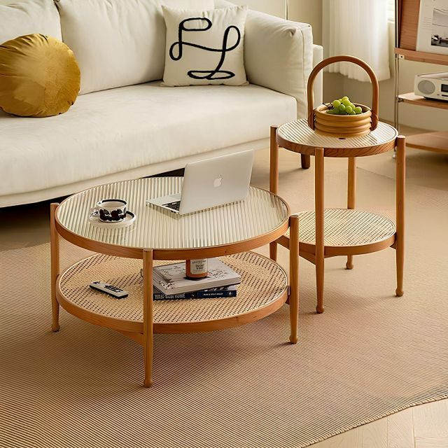 木製ガラス ローテーブル ウォルナッツ リビング 【公式通販】