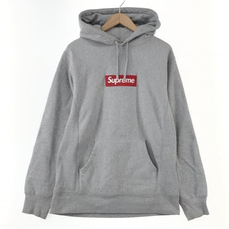 【中古】Supreme BOX LOGO Hooded Sweatshirt M グレー シュプリーム[10]