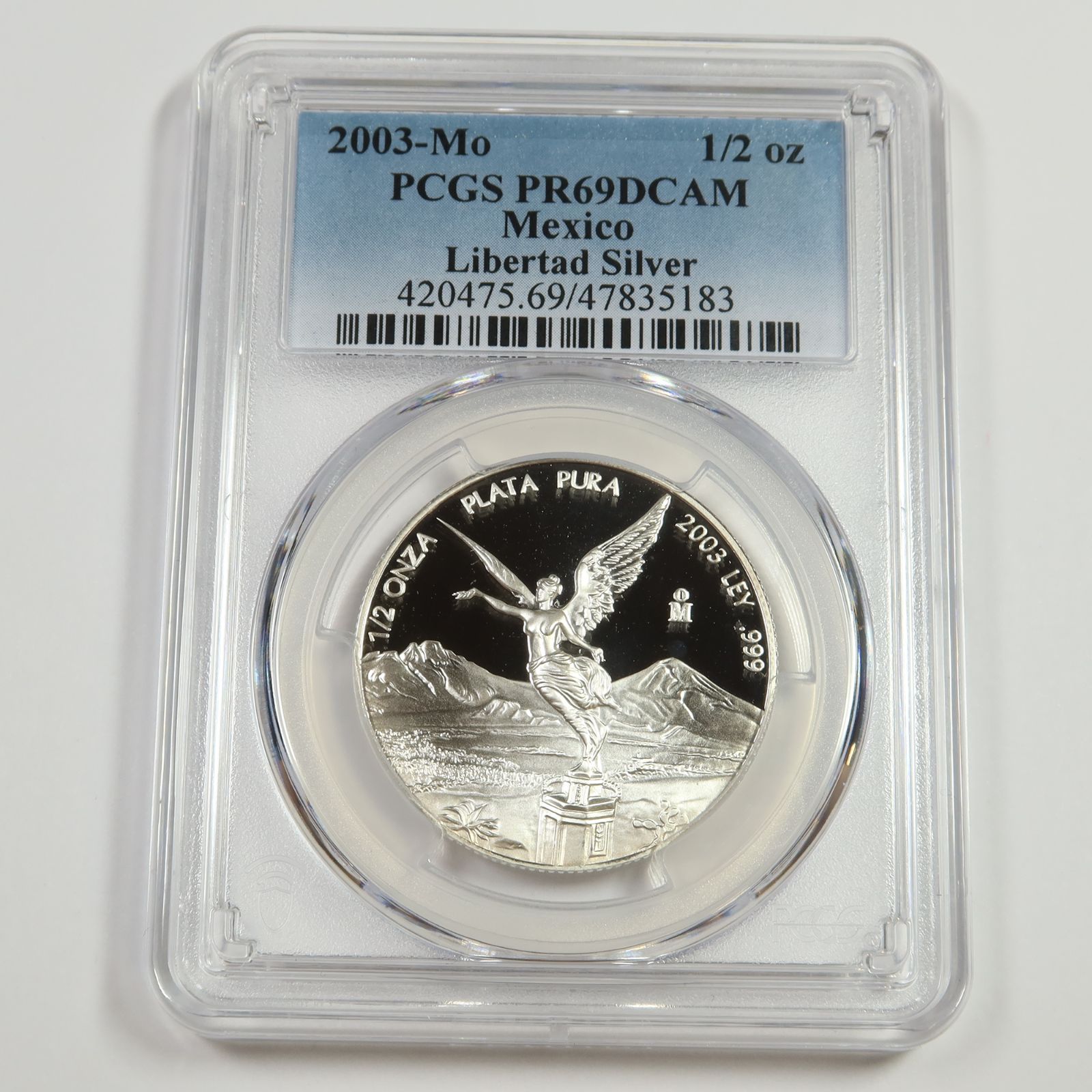 2003 Mo PCGS PROOF PR69 DCAM - MEXICO - 1|2 oz Silver Libertad Onza