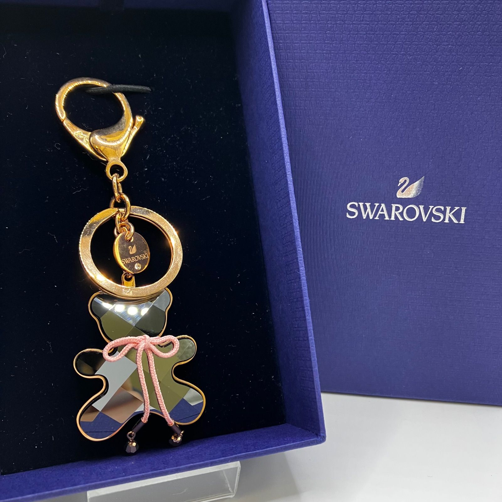 343 SWAROVSKI スワロフスキー バッグチャーム キーリング くま ベア