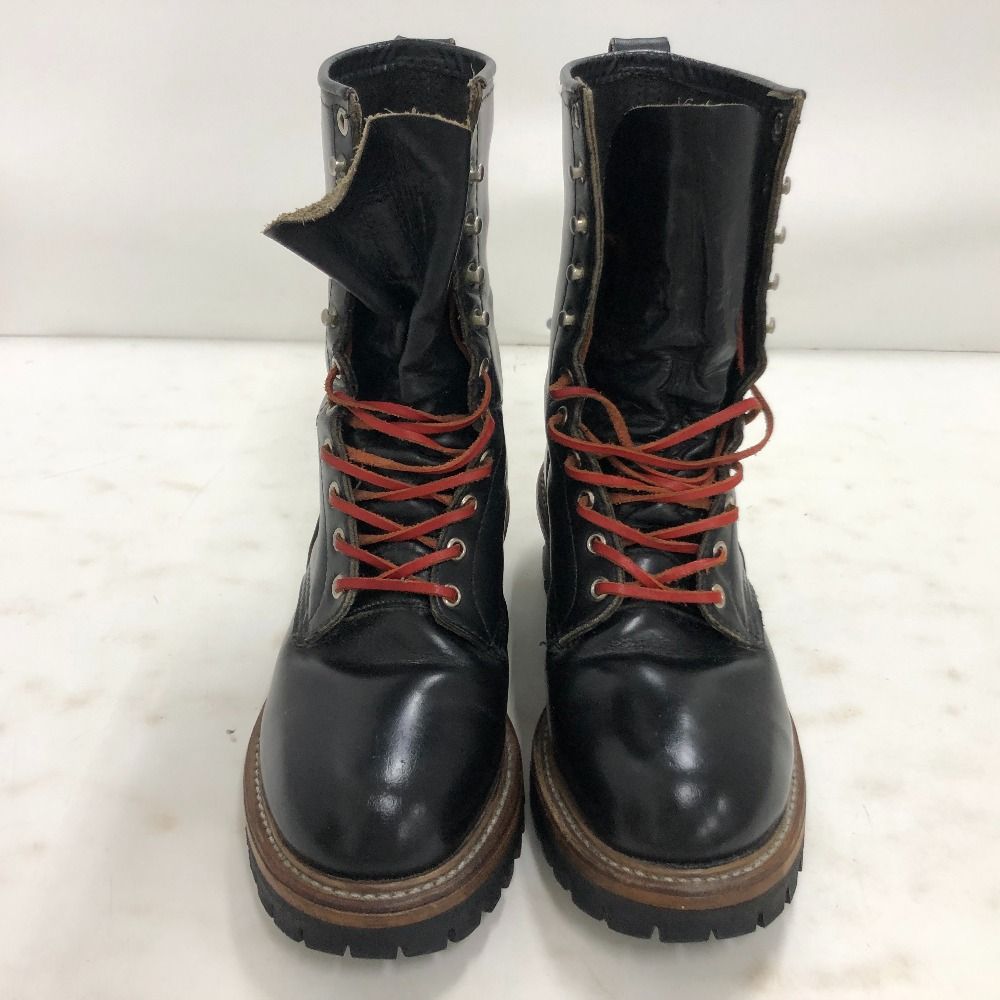 02 w 19571 レッドウィング RED WING ロガーブーツ ブラック 25.0 cm メンズ 箱なし ブーツ ANSI Z 41 PT 91 品