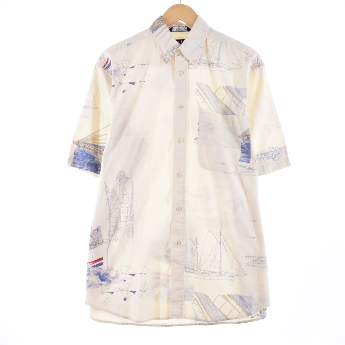 古着 ノーティカ NAUTICA 総柄 半袖 ボタンダウンシャツ メンズL/eaa339600