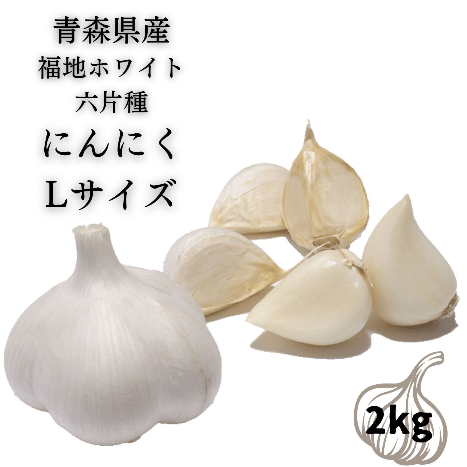 【数量限定品】青森県産にんにく ML2L 10kg 福地ホワイト 加工 にんにく 青森 国産 Mサイズ 10kg A品 福地ホワイト六片 : みちのく処