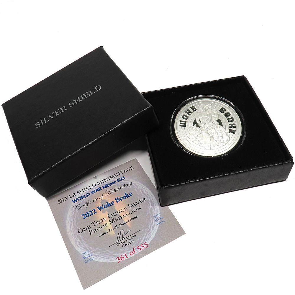 名古屋 OTHER トランプ＆プーチン大統領 WOKE BROKE 純銀コイン 1オンス プルーフ シルバー 555 保証書 WWW_IBETON_RU