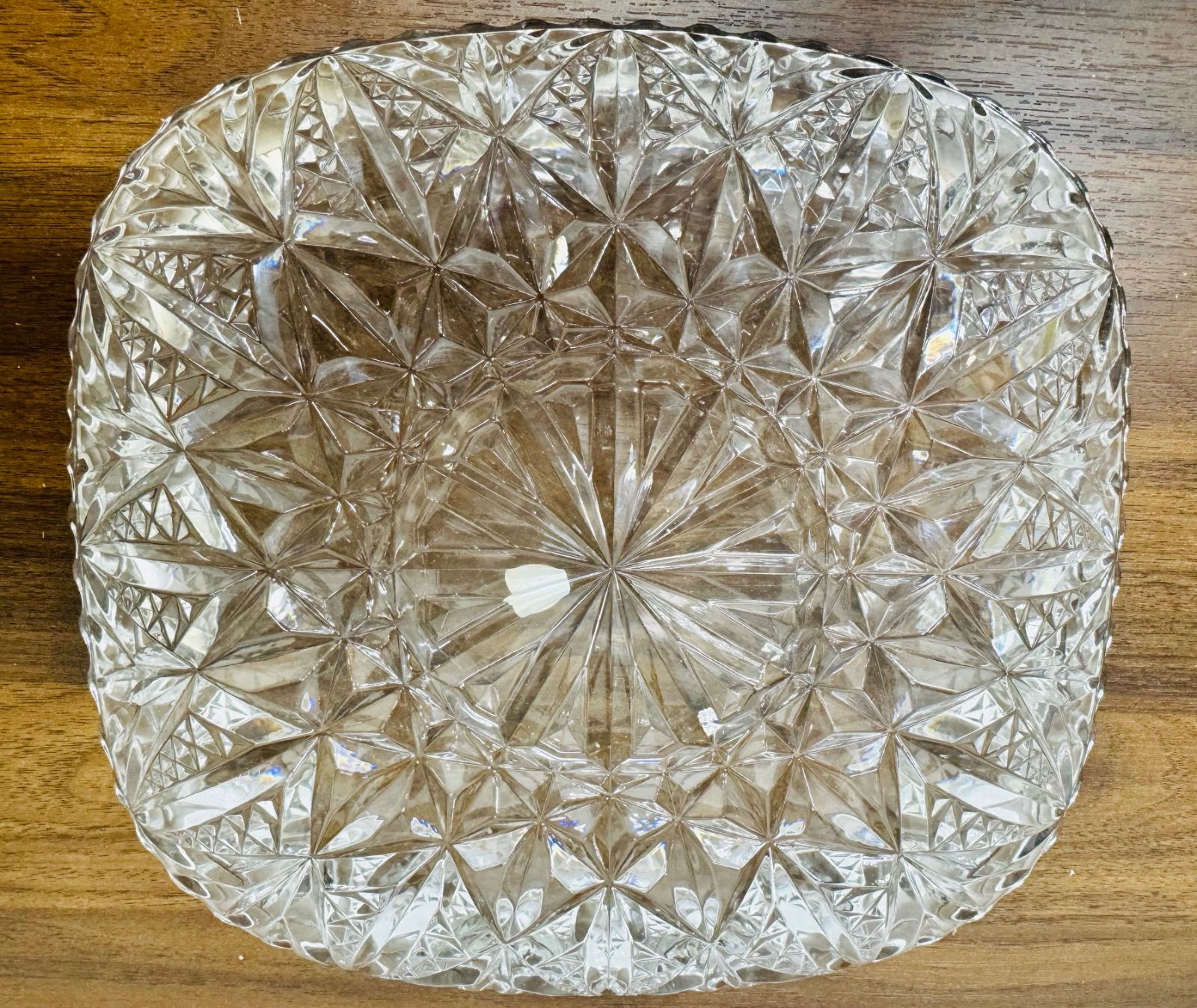 新品未使用】HOYA クリスタル カットガラス 皿 約25cm 2枚セット