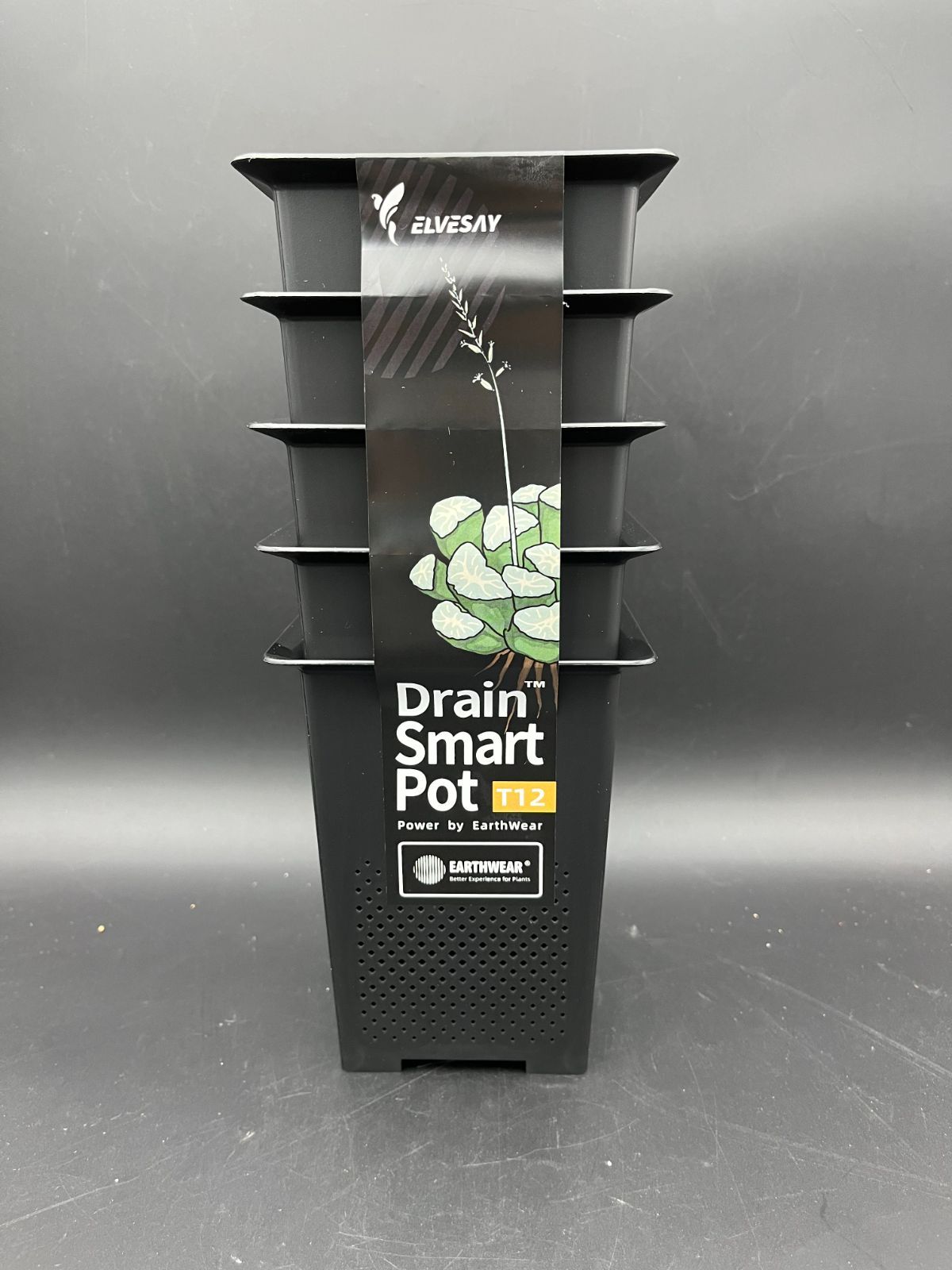 アガベ プラ鉢 Drain Smart Pot Lサイズ ブラック 5個セット 排水性