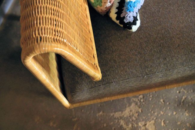 アームレスラタンソファー1人掛け ソファ 籐 チェアー 座椅子