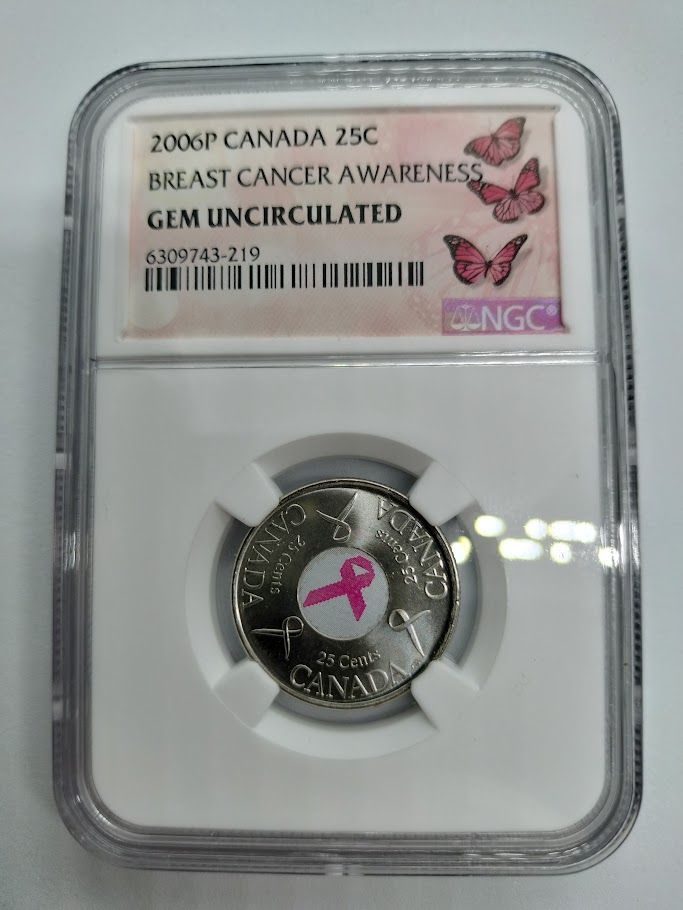 NGC BU 2006 P カナダ クォーター 乳がん啓発ピンクリボン NGC BU 2006 P カナダ クォーター 乳がん啓発ピンクリボン - メルカリ