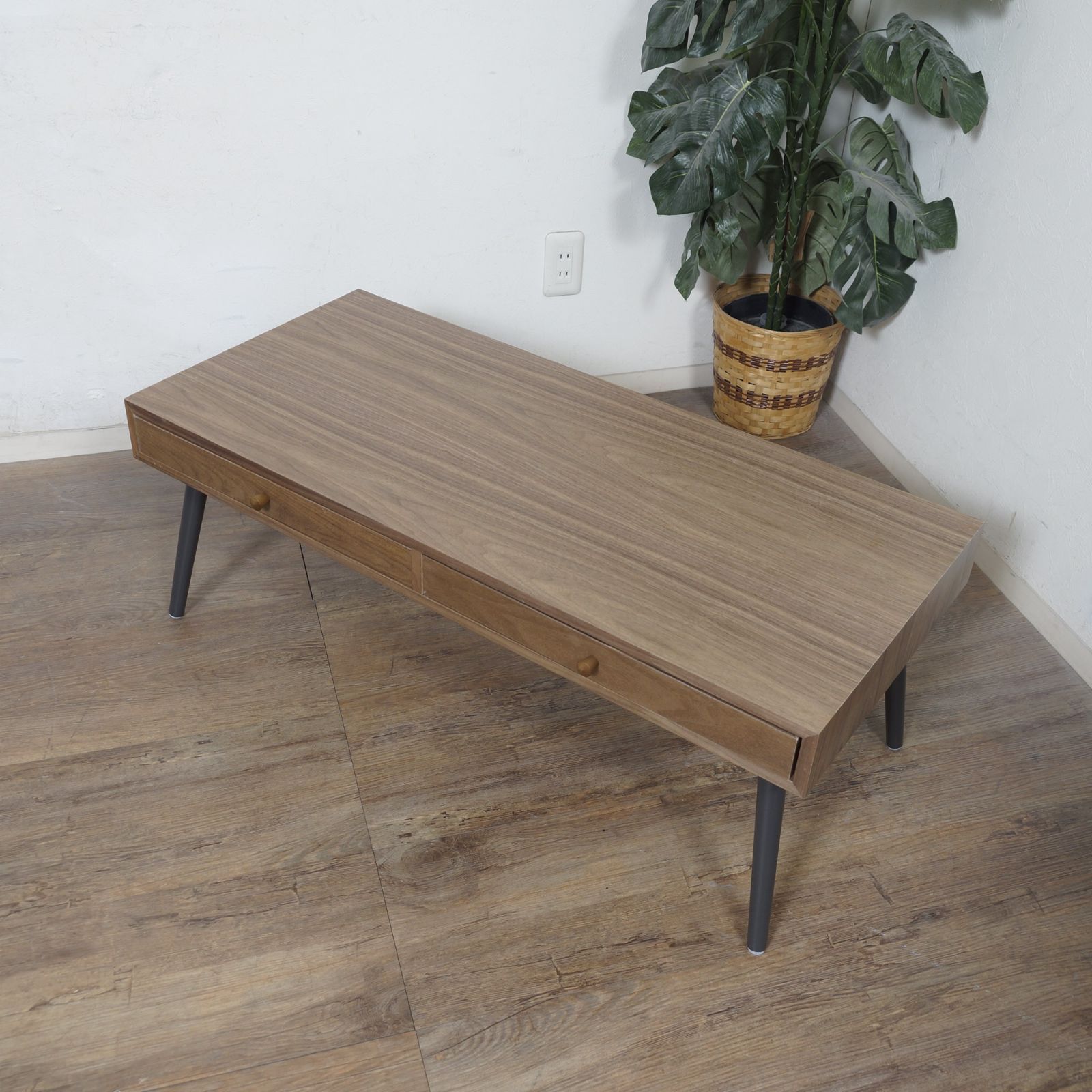 Y 北欧風 ローテーブル 両面引き出し付き センターテーブル 天然木 アウトレット MARWIL-DEMENAGEMENTS_CH