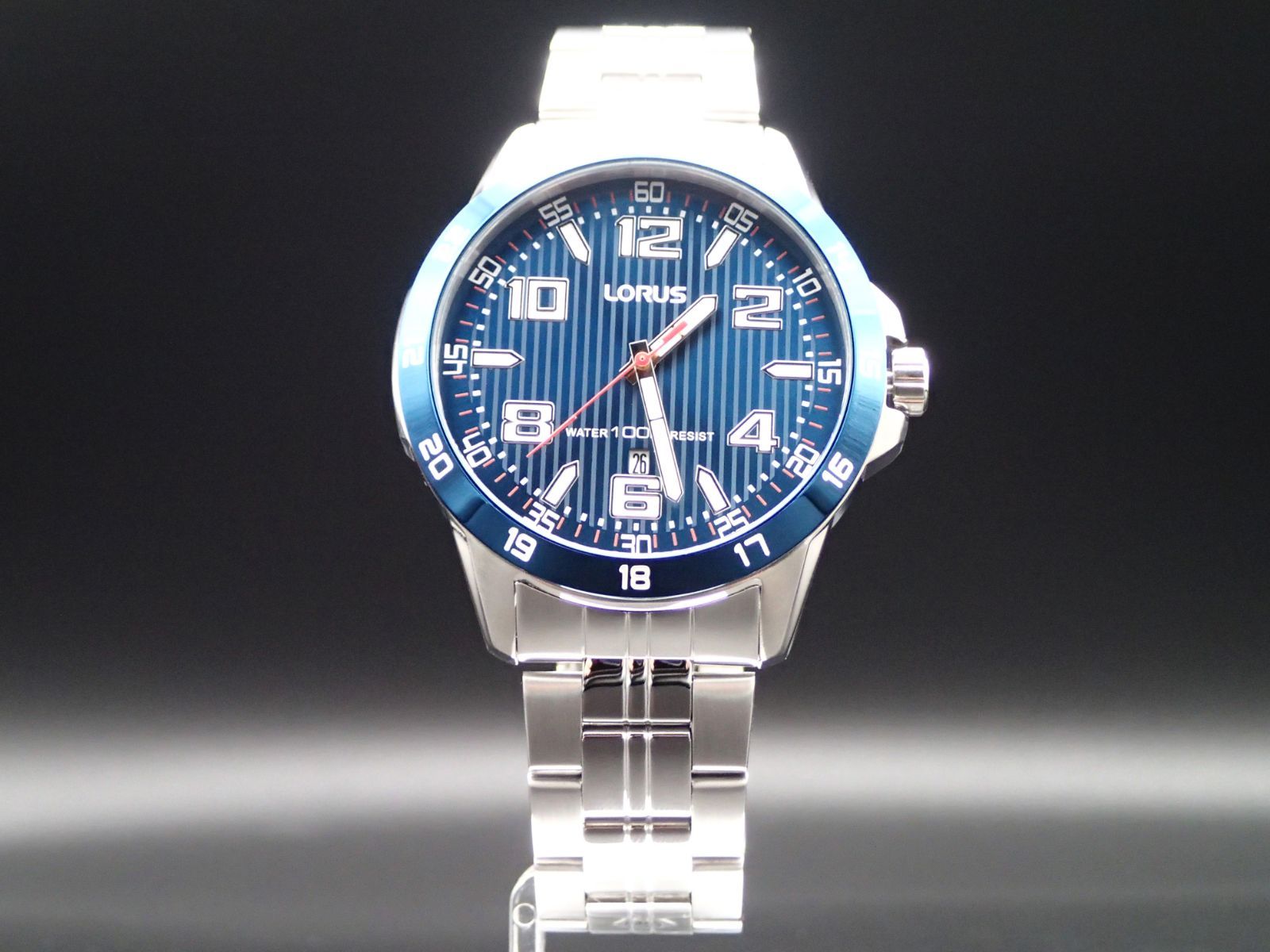 SEIKO LORUS Quartz Stainless Sports Watch BLUE SILVER セイコー