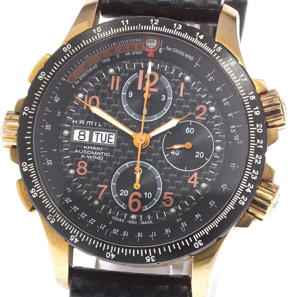ハミルトン HAMILTON H776961 カーキ X-WIND クロノグラフ デイデイト