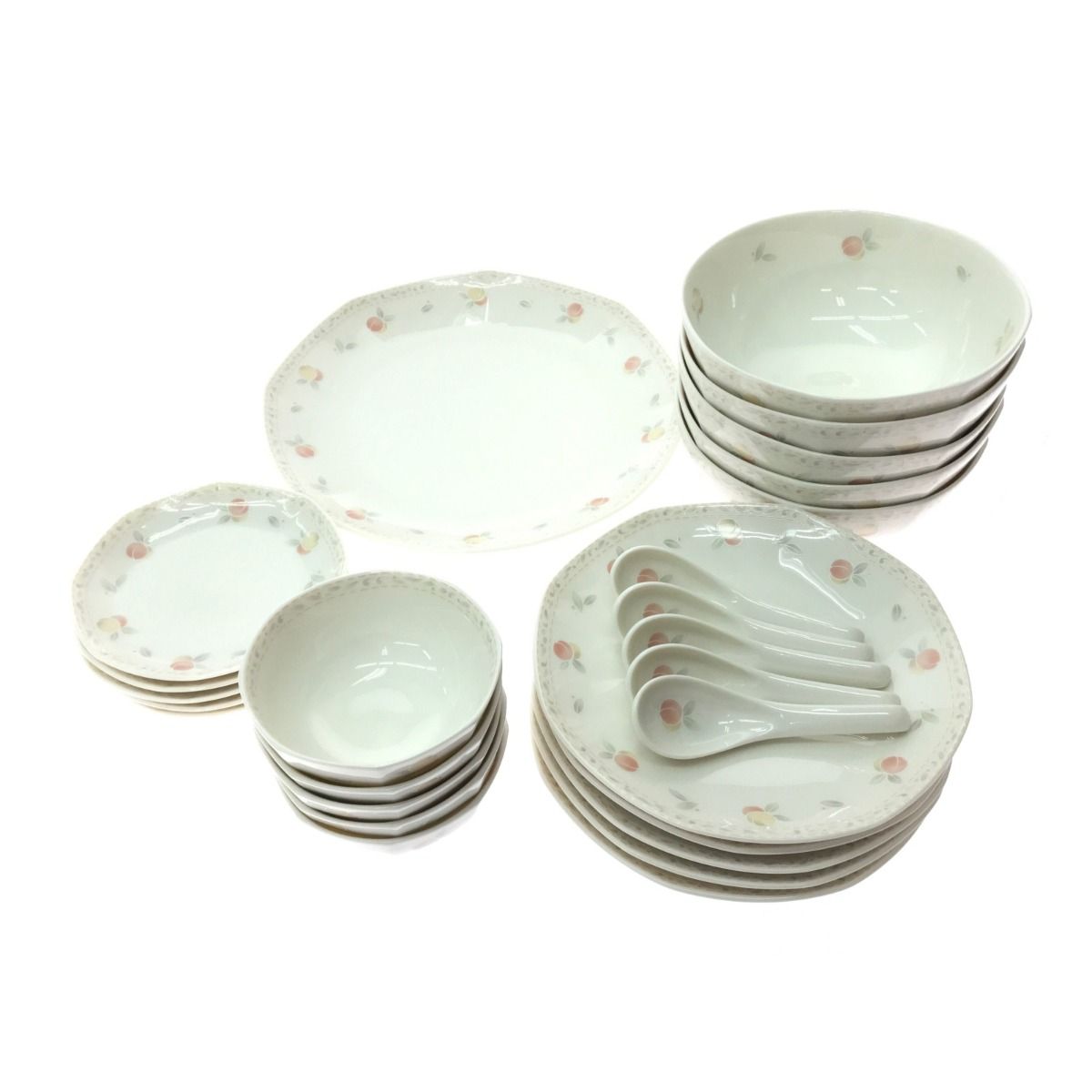 ノリタケ　Noritake 　シノワーズ　中華食器　陶器セット 最終お値下げ】ノリタケ シノワーズ 中華食器 特大皿 大皿 桃