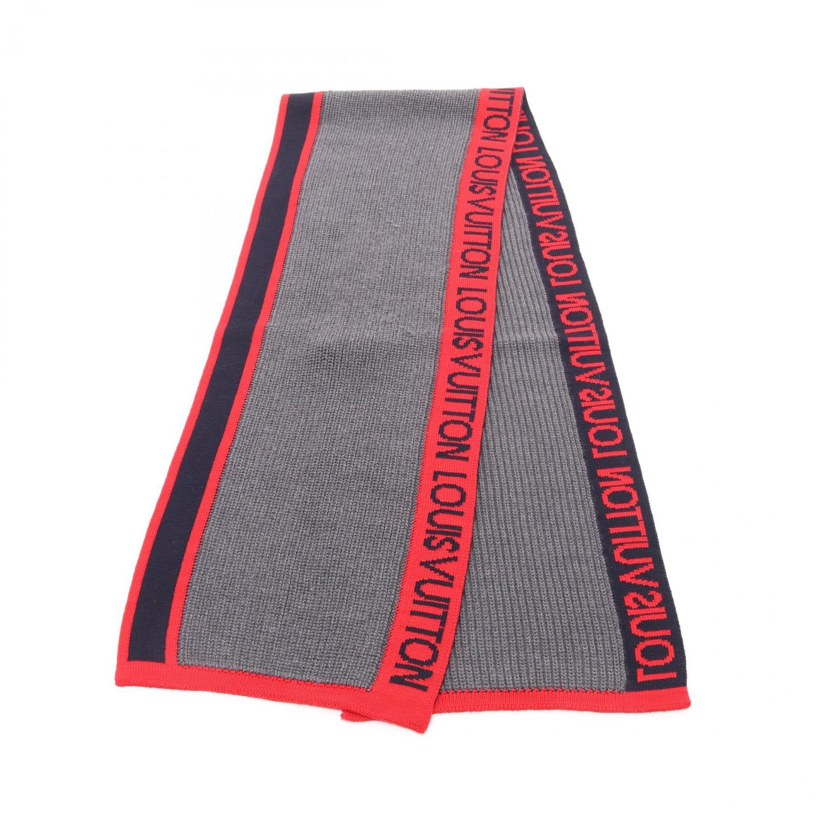 Louis Vuitton 赤 ウール マフラー ルイヴィトンエシャルプ ジ