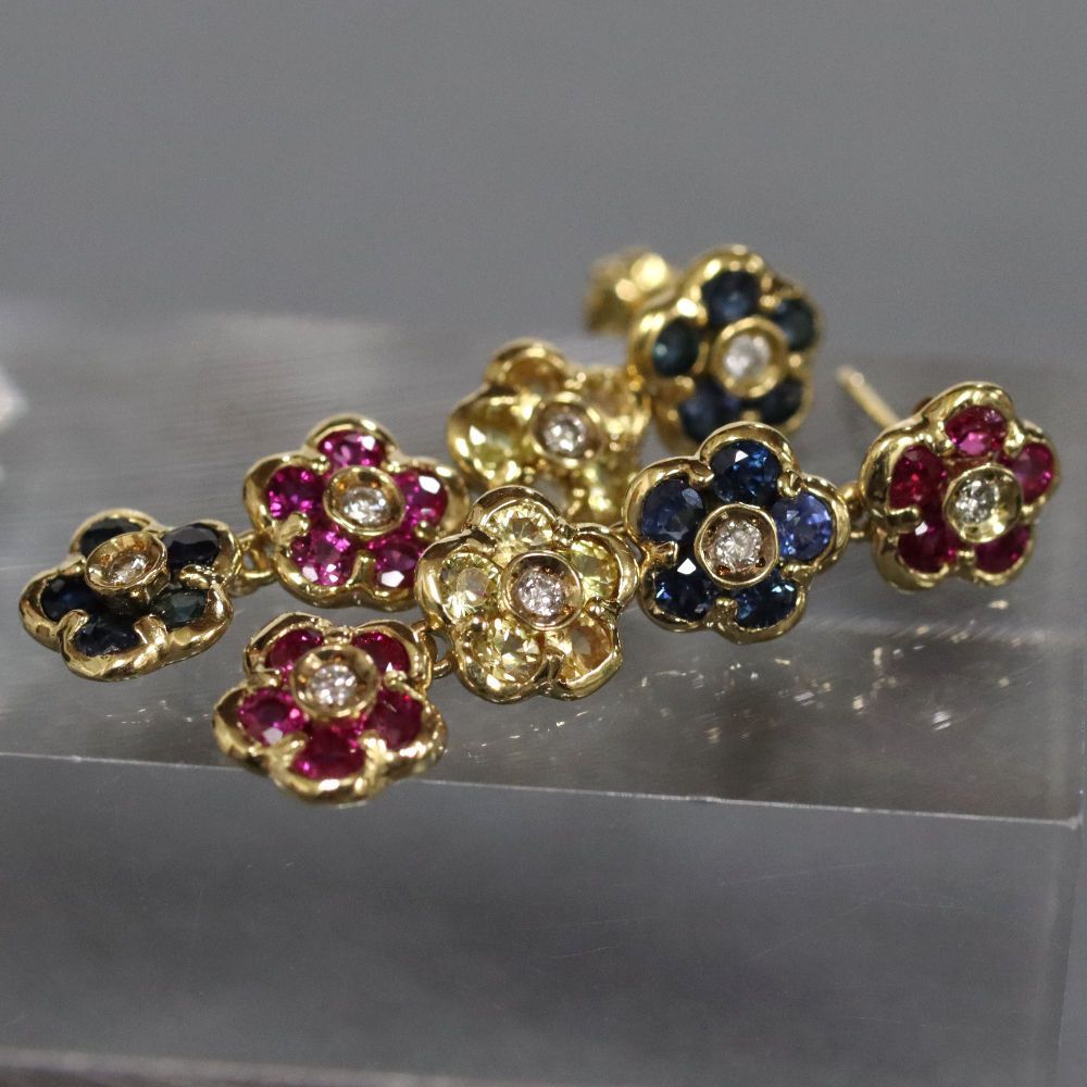 K18 ピアス ルビー パール フラワー 両耳 ピアス(両耳用) 販売値下げ 