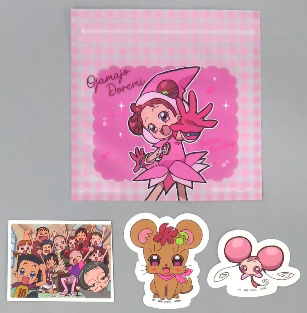 【新品】おジャ魔女どれみ　一番くじ　ジッパーバッグ付きステッカーセット　① 中古】シール・ステッカー 春風どれみ ジッパーバッグ付きステッカー