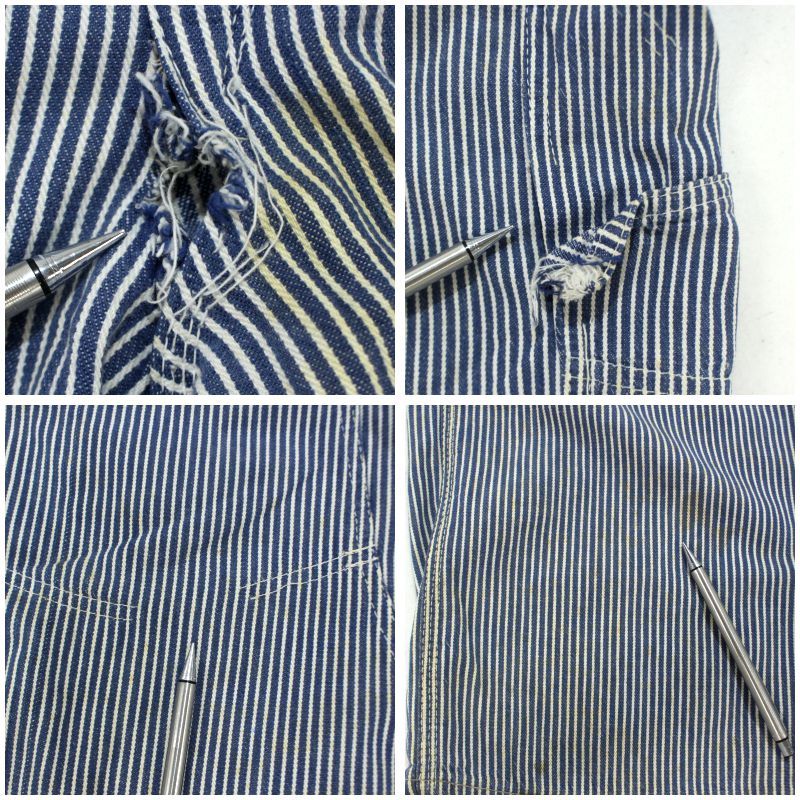 60s vintage OSHKOSH エプロン付き ダブルニー ヒッコリー