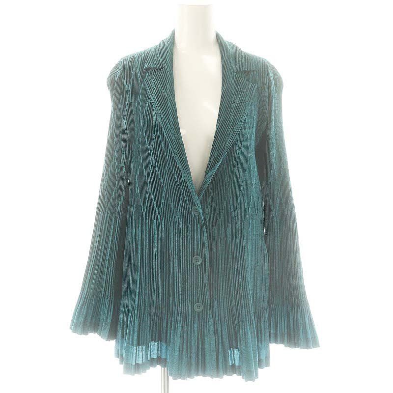 イッセイミヤケ ISSEY MIYAKE A-POC INSIDE プリーツ ジャケット シングル 3 グリーン |HK OS