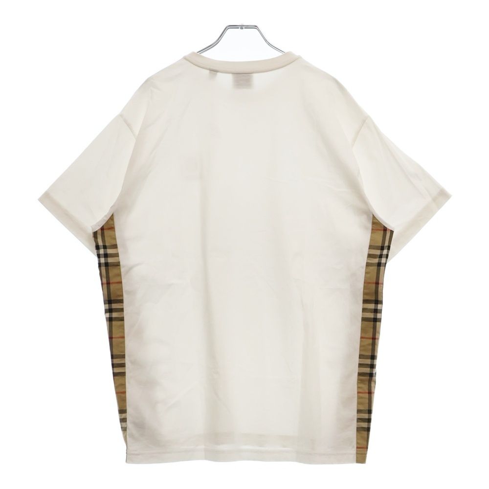 バーバリー　半袖Tシャツ　サイドノバチェック　ホワイト　S 8080856 バーバリー 半袖Tシャツ サイドノバチェック ホワイト S 8080856