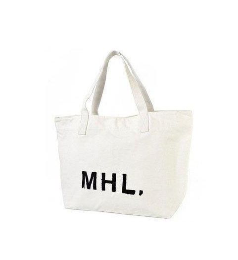 MHL エムエイチエルトートバッグ バッグ トートバッグ マーガレットハウエル キャンバス バッグハンド ショルダー プリントロゴ 在庫処分