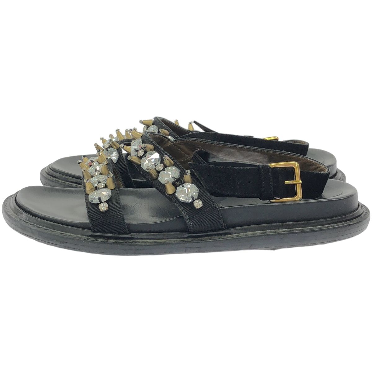 MARNI マルニ ビジューストラップデザインサンダル ブラック