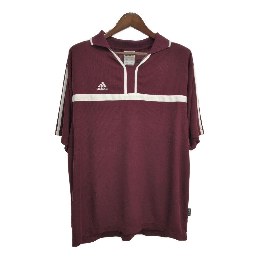 adidas アディダス ポロシャツ スポーツ ワインレッド(メンズ M