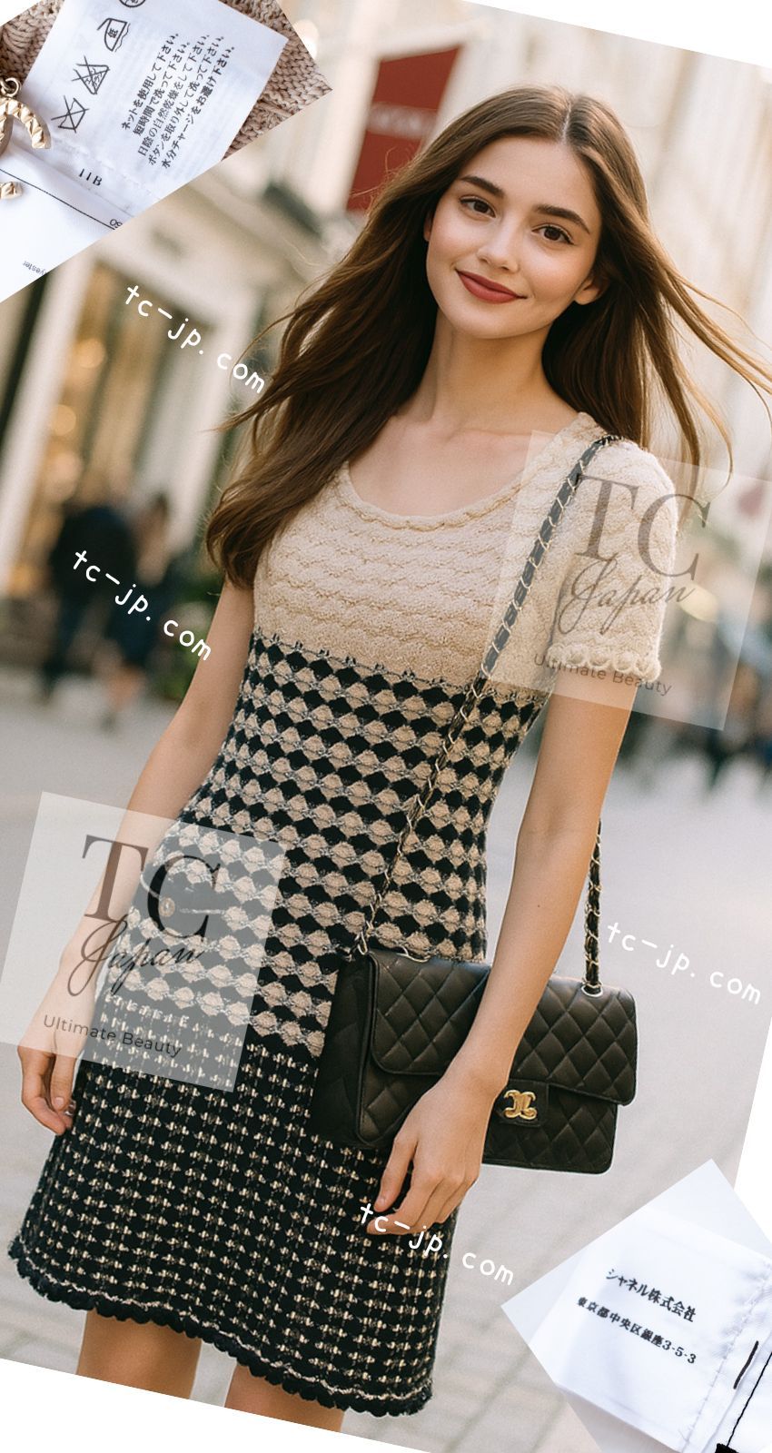 Chanelワンピース 正規品 かわいい CHANEL - シャネル ワンピース CHANEL ベージュ ピーチ ニット