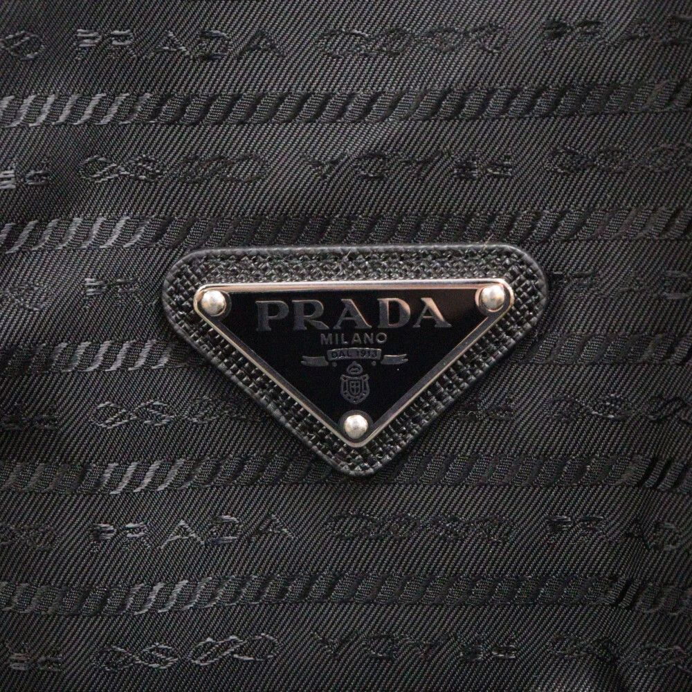 PRADA (プラダ) 22AW RE-NYLON リナイロン フード付 総柄 ジップアップジャケット ブラック SGC057-11FC-F0002