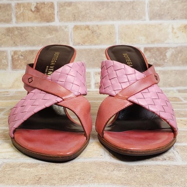 ボッテガヴェネタ ☆ レザー イントレチャート サンダル ミュール 37.5