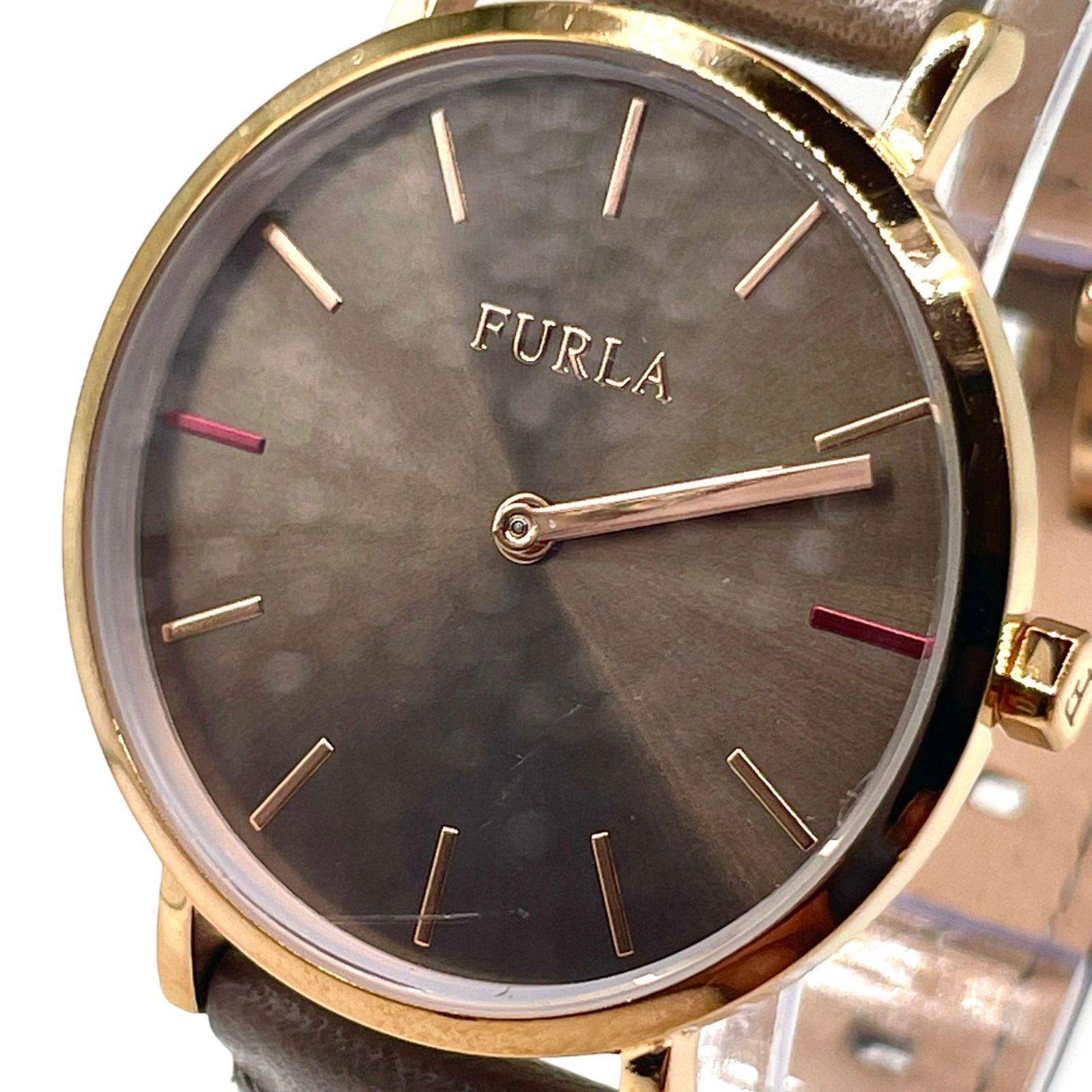 FURLA フルラ アナログ 腕時計 レディース レザーベルト ダーク