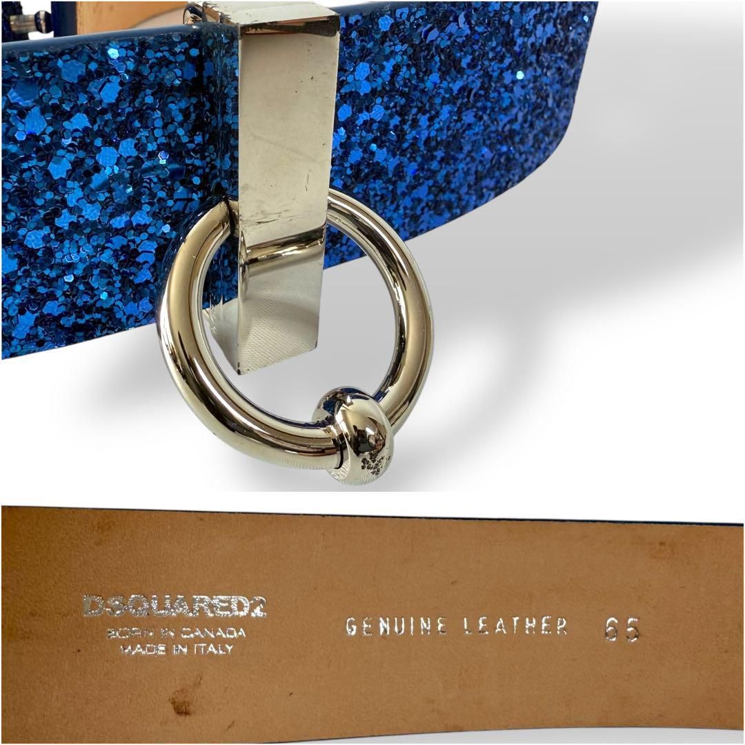良品・希少】DSQUARED2 ディースクエアード レザー グリッター