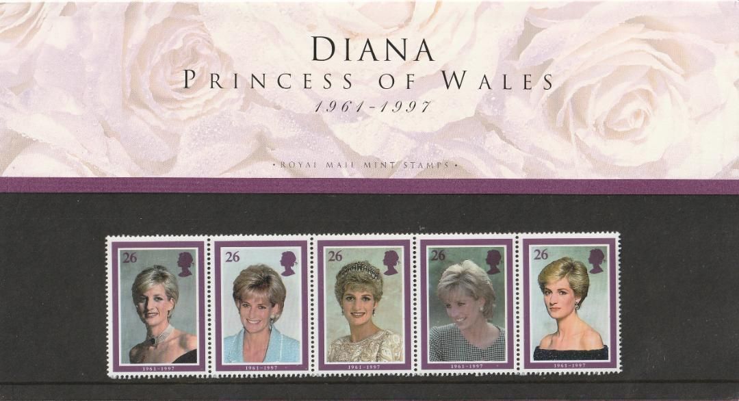 ダイアナ妃の記念切手 1セット フォルダー付 DIANA 海外切手