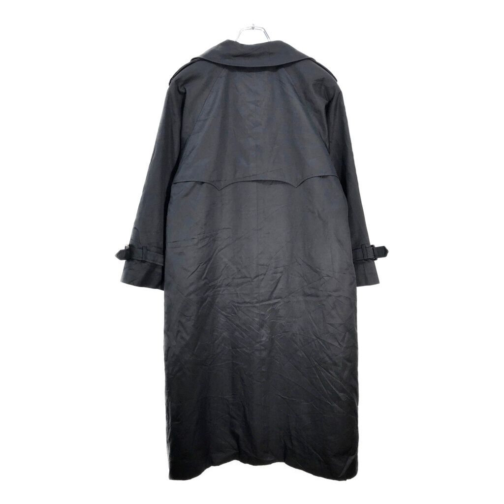 70年代 イングランド製 Aquascutum アクアスキュータム トレンチコート ブラック レディース 10 古着 V6239
