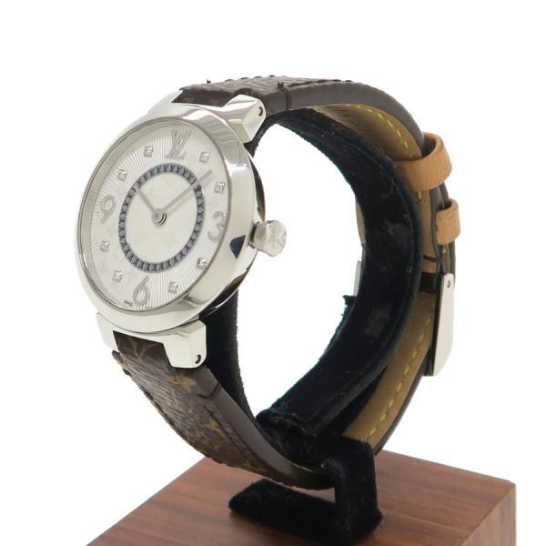 ルイヴィトン タンブールスリム 27mm Q12MG レディース 腕時計【A  