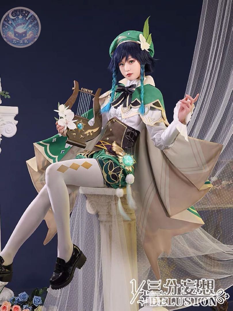 三分妄想 原神 ウェンティ コスプレ衣装 ウィッグ 靴 武器追加 コスチューム ハロウィン仮装 イベント衣装 コスプレセット 高品質コスプレ 再現度高め