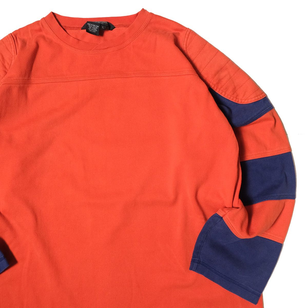 90's J.Peterman Company フットボール Tシャツ (L) オレンジ×青系