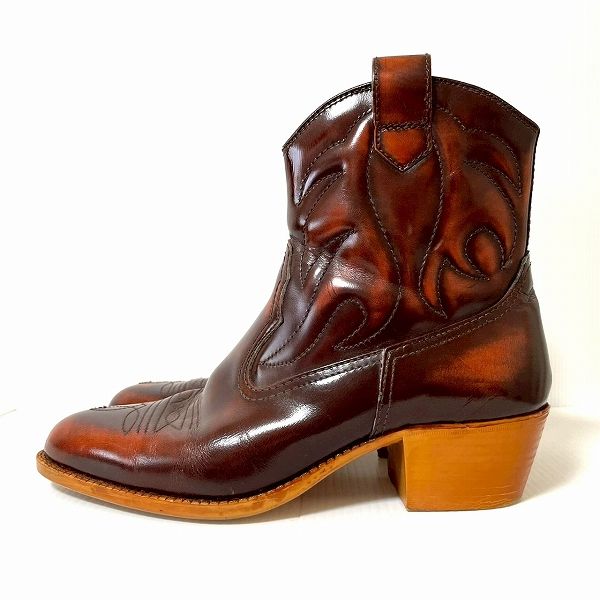 ans テキサスヴィレッジ TEXAS VILLAGE ブーツ ウエスタンブーツ 25 1 2 茶 レザー メンズ 958262