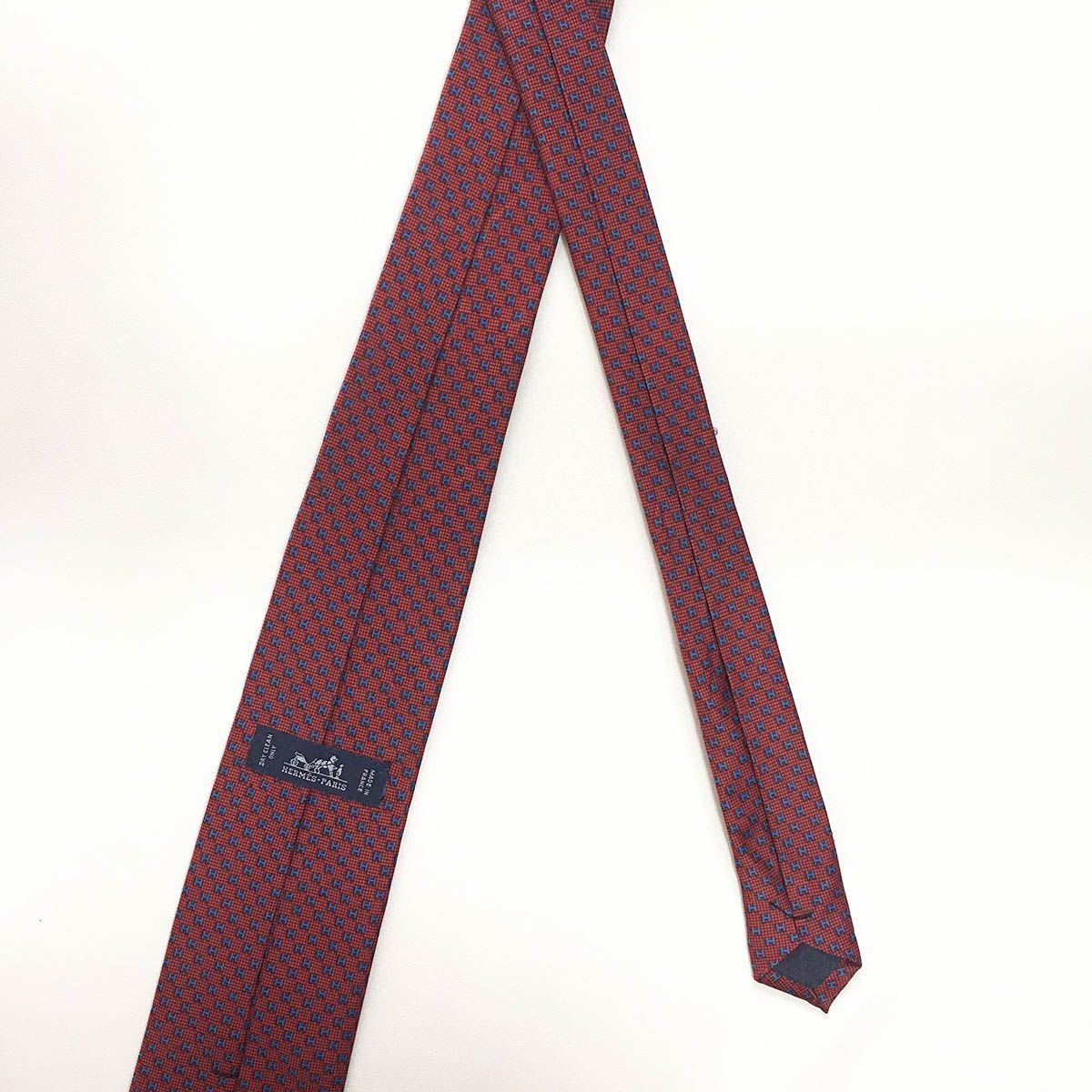 美品 エルメス HERMES ネクタイ シルク100% フランス製 H柄 レッド 美品 エルメス HERMES ネクタイ シルク100% フランス製 ワイン