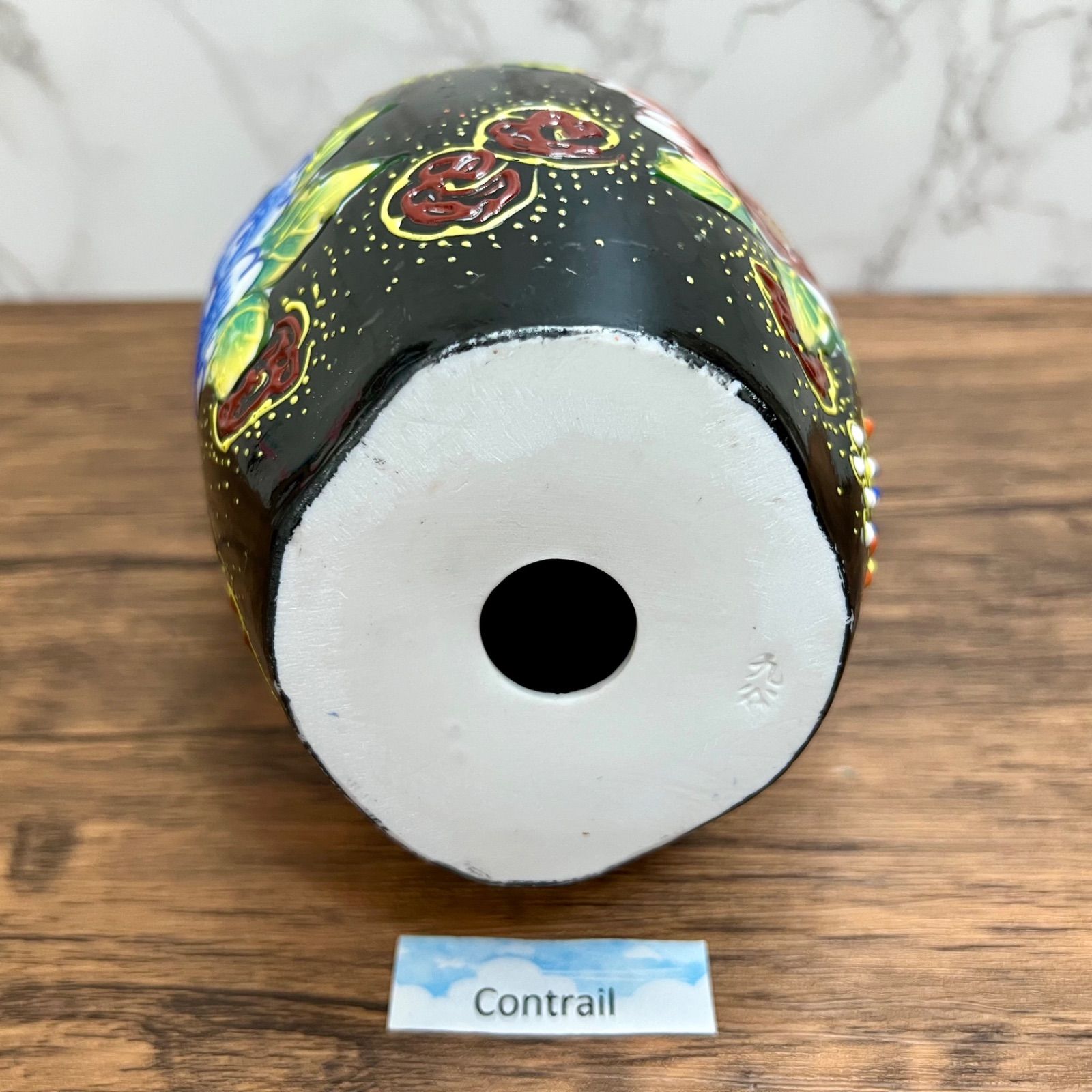 九谷焼】6号 ふくろう 牡丹 フクロウ 梟 置物 Kutani Ware Owl Lucky