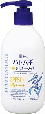 麗白 ハトムギ ＵＶミルキージェル ＳＰＦ５０＋ ＰＡ＋＋＋＋ ポンプタイプ ２５０ＭＬハトムギＵＶミルキージェルＳＰＦ５０＋２５０ＭＬ×36点セット ttt 