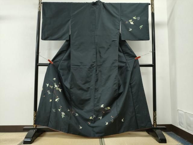 平和屋着物○中国三大刺繍 スワトウ刺繍 訪問着 総刺繍 いちょう 正絹