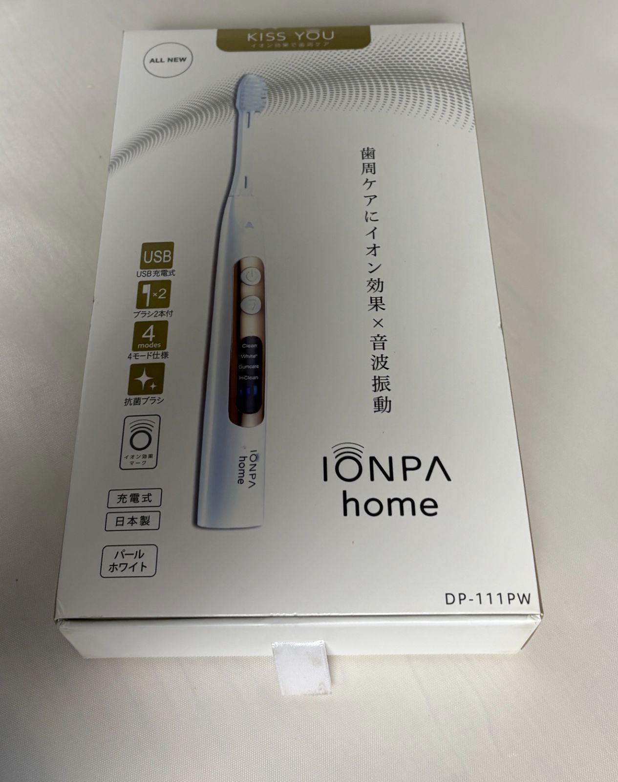 IONIC KISS 　ホームパールホワイト　DP-111(PW) 電動歯ブラシ IONPA（イオンパ）DP-111