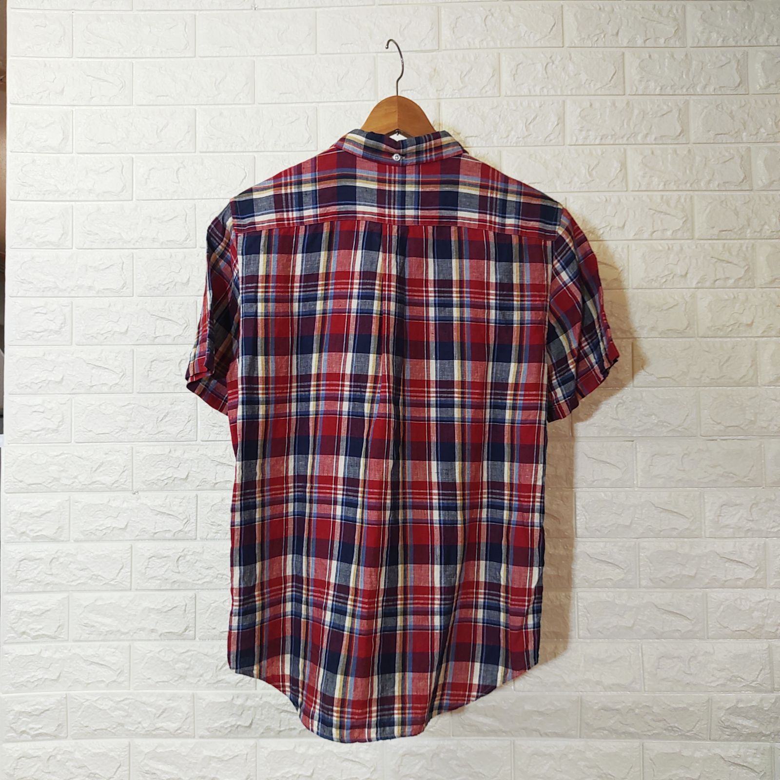 Stussy ステューシー 半袖シャツ 赤 S 古着 アメカジ 麻