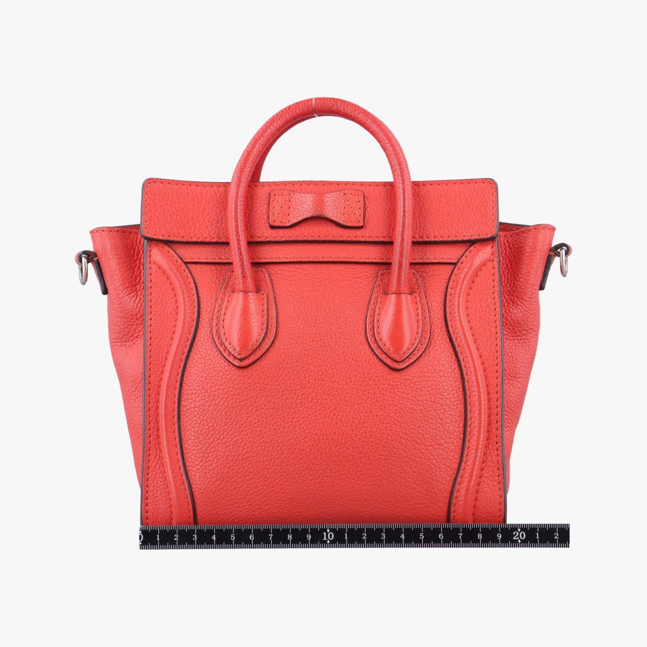 (美品) セリーヌ ラゲージ ナノショッパー オレンジ CELINE 2way CELINE セリーヌ ラゲージ ナノショッパー 2wayバッグ