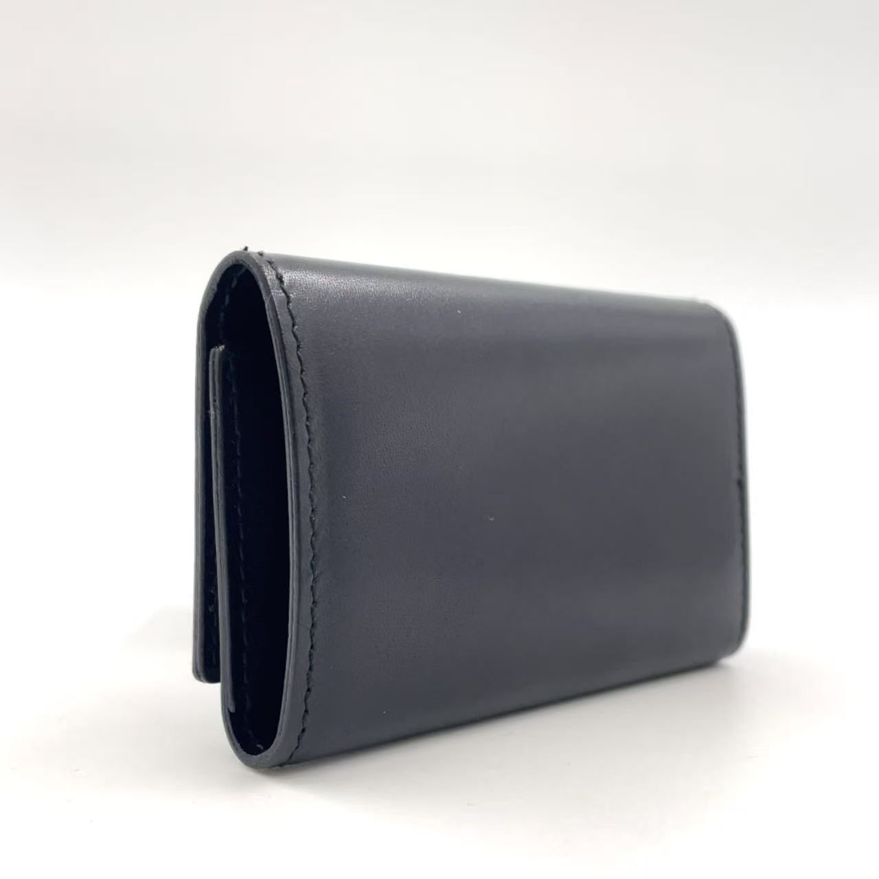 GUCCI Gロゴ レザー ブラック キーケース シルバー 0330416