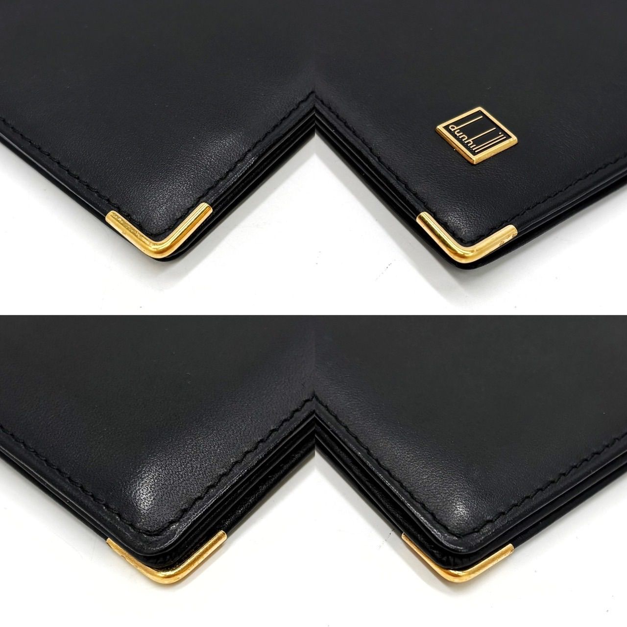 dunhill ダンヒル レザー 長財布 二つ折り財布 ウォレット 美品 美品✨】dunhill ダンヒル長財布 黒レザー 二つ折り財布ロング