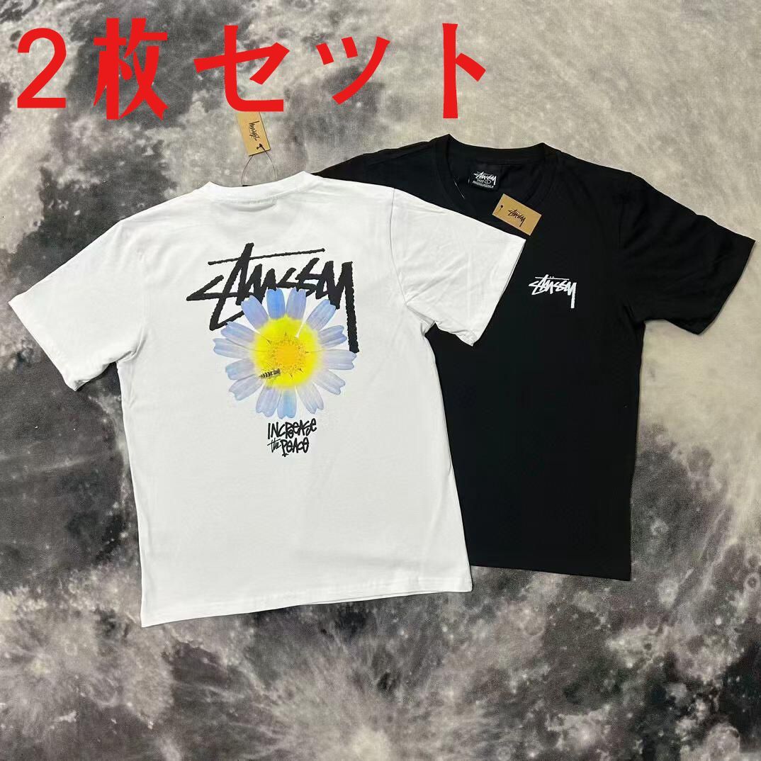 新品未使用 ステューシーSTUSSY ITP FLOWER TEE Tシャツ ブラック+ホワイト 男女兼用 - メルカリ