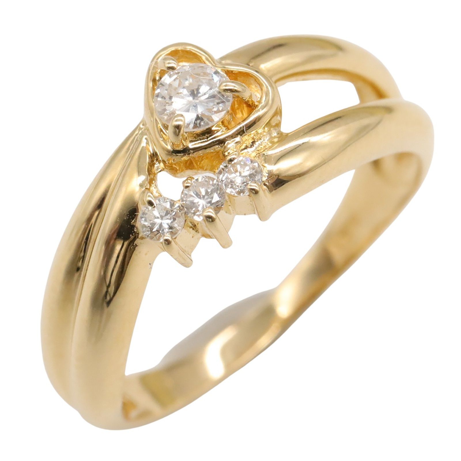 ジュエリー JEWELRY リング 指輪 ダイヤモンド リング ﾀﾞｲﾔ 2.9g 10 K18 イエローゴールド ダイヤモンド リング レディース Used A