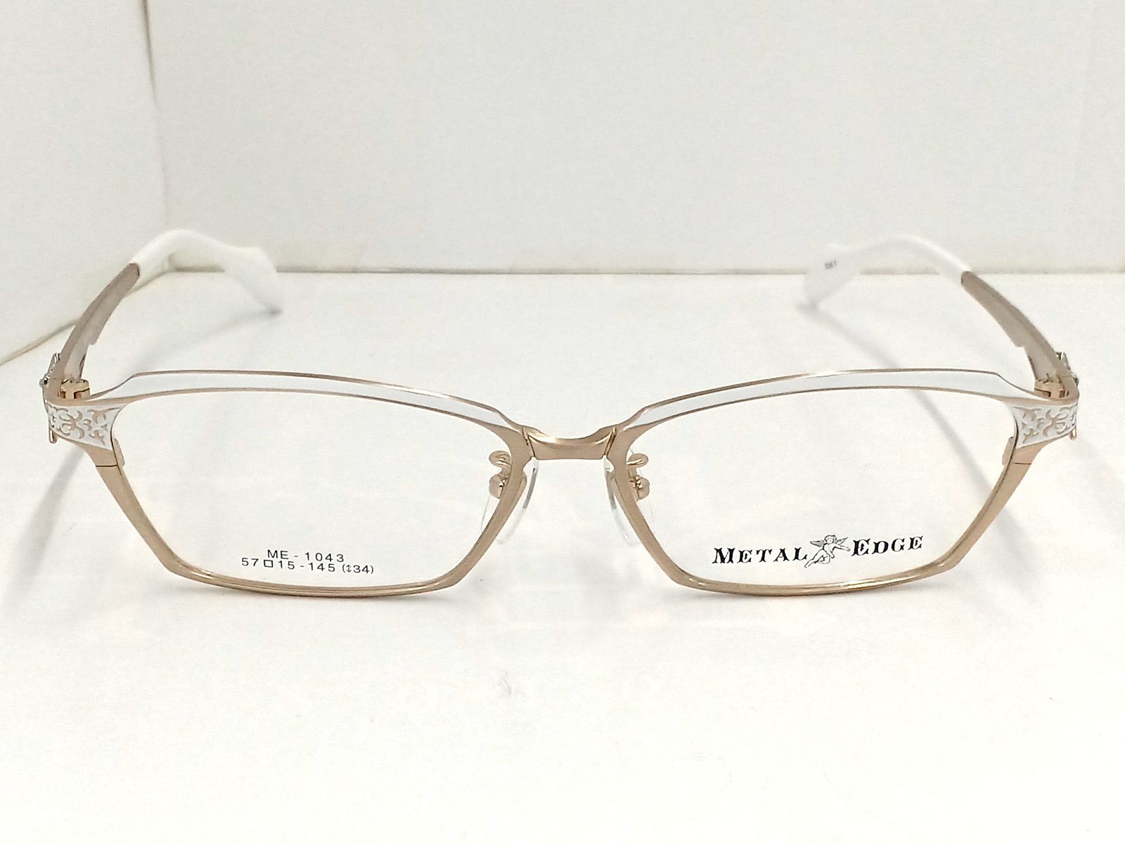 メタルエッジ メガネフレーム ME-1043 メタル ホワイト ゴールド